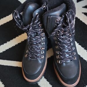 Blondo Black Ankle Boots with Brown Trim